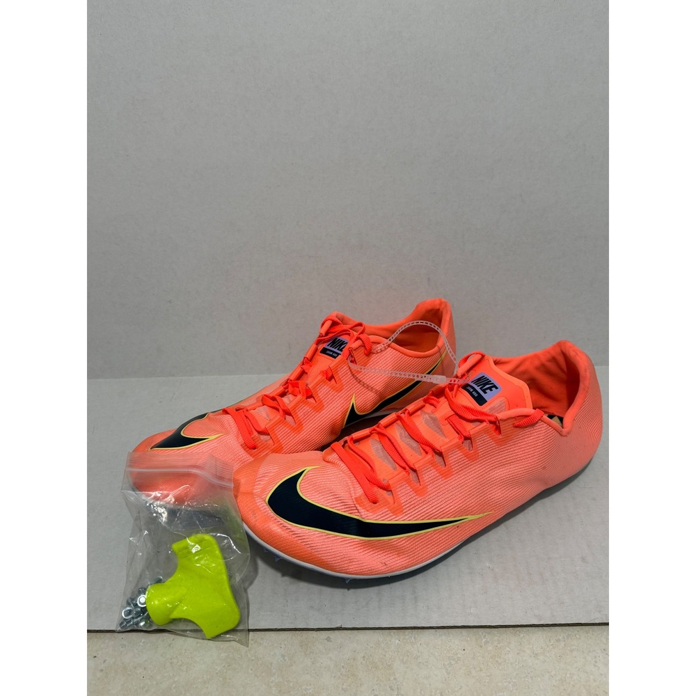Nike Zoom 400 Mens 12.5 Bright Mango Track Field Sprint Spikes AA1205-800